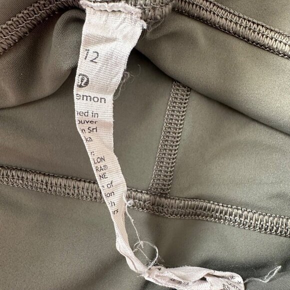 Lululemon Align High-Rise Crop Leggings 19" Women's Sz 12 Green Twill Nulu Yoga - Picture 12 of 12